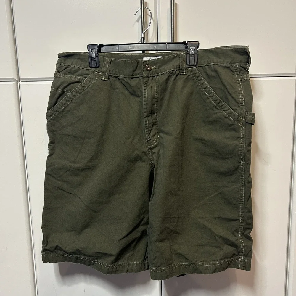 Old Navy Mens Olive Green Carpenter Shorts Size 42 Cotton Canvas Utility